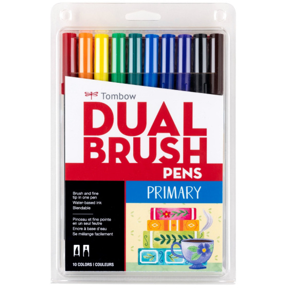 סט 10 טושי מכחול DUAL BRUSH PENS ( primary)