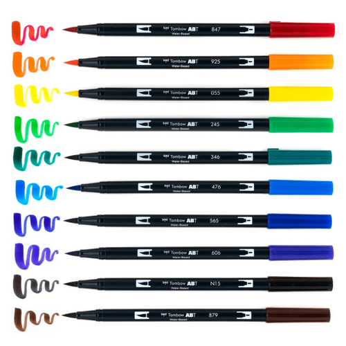 סט 10 טושי מכחול DUAL BRUSH PENS ( primary)
