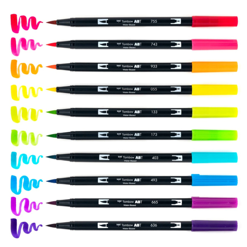 סט 10 טושי מכחול DUAL BRUSH PENS ( bright palette)