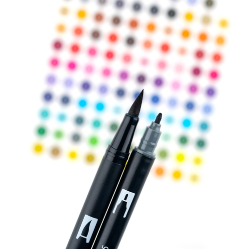 סט 10 טושי מכחול DUAL BRUSH PENS ( grayscale)