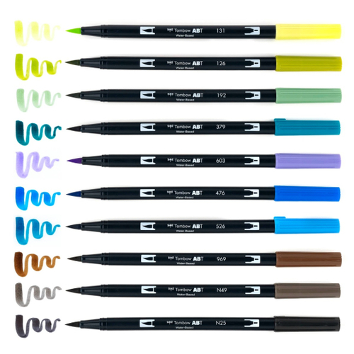סט 10 טושי מכחול DUAL BRUSH PENS ( landscape)