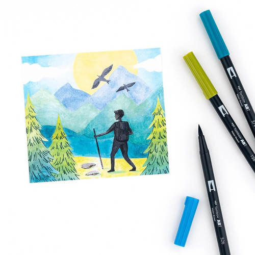 סט 10 טושי מכחול DUAL BRUSH PENS ( landscape)