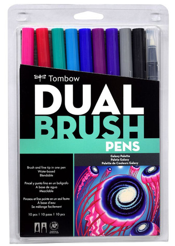 סט 10 טושי מכחול DUAL BRUSH PENS (galaxy palette)