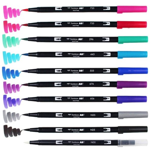 סט 10 טושי מכחול DUAL BRUSH PENS (galaxy palette)