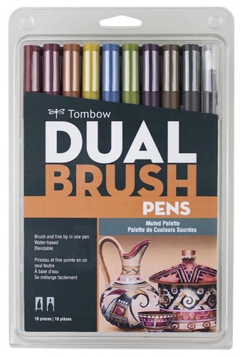 סט 10 טושי מכחול DUAL BRUSH PENS ( MUTED)
