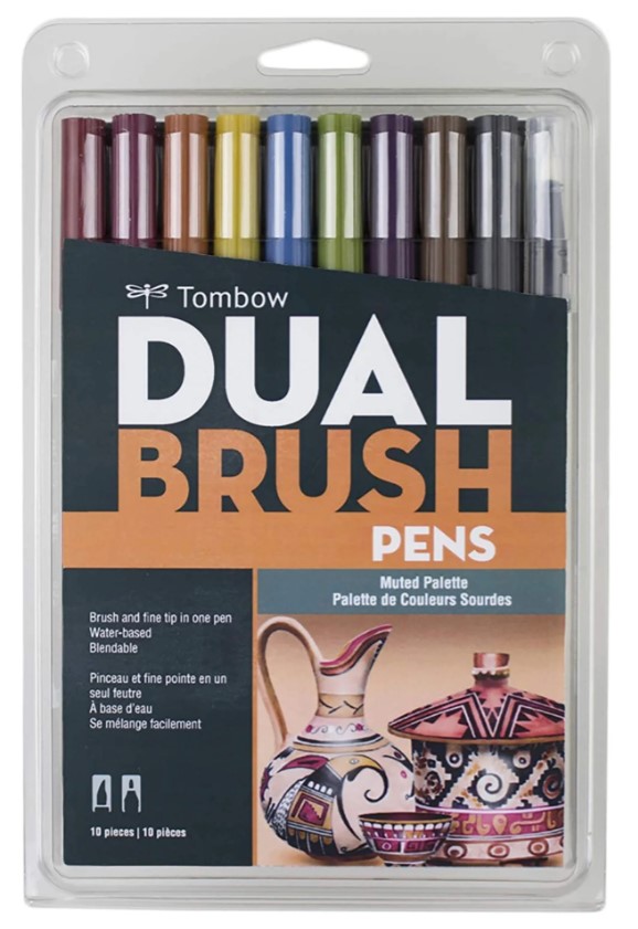 סט 10 טושי מכחול DUAL BRUSH PENS ( MUTED)