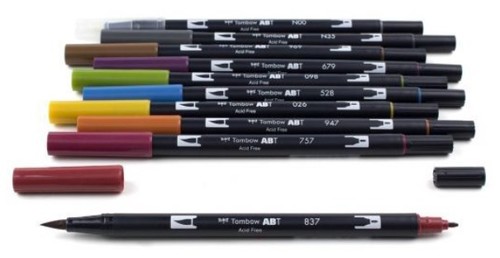 סט 10 טושי מכחול DUAL BRUSH PENS ( MUTED)