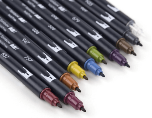 סט 10 טושי מכחול DUAL BRUSH PENS ( MUTED)