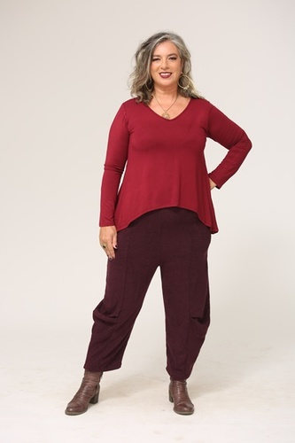 טוניקה חופש בצבעים חלקים plus size