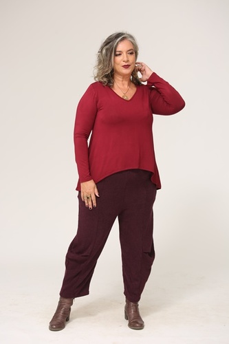 טוניקה חופש בצבעים חלקים plus size