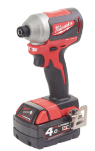 מברגת אימפקט קומפקטית Milwaukee M18CBLID 18V Brushless + 2 סוללות 4Ah