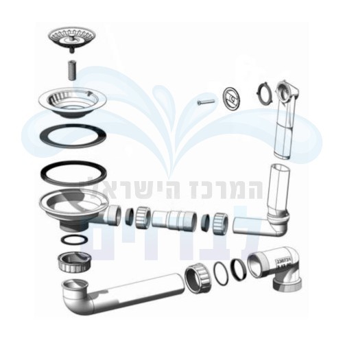BLANCO 230731 | צנרת קומפלט לכיור מטבח BLANCO NAYA | אוברפלאו עגול בלנקו נאיה