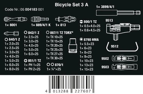סט כלים לאופניים דגם 0500418300 Wera 004183 Bicycle Set 3