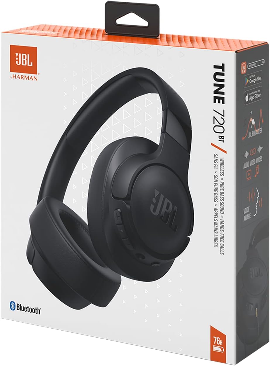 אוזניות  צבע שחור JBL Tune 720BT Bluetooth