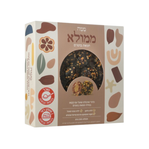כדורי שיבולת שועל עם קקאו במילוי חמאת בוטנים ממה חטיף ממולא 220 גרם