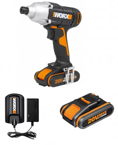 מברגת אימפקט נטענת + סוללה 2 אמפר WORX WX291.1 20V
