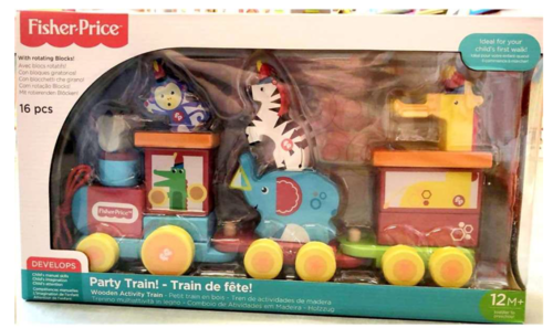 רכבת חיות עץ לפעוטות