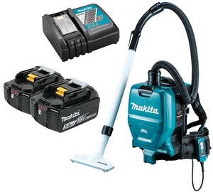 שואב אבק נטען 2X18V הכולל 2 סוללות 5AH ומטען דגם Makita DVC260 מקיטה