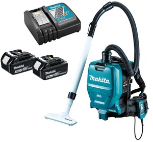 שואב אבק נטען 2X18V הכולל 2 סוללות 4AH ומטען דגם Makita DVC260 מקיטה