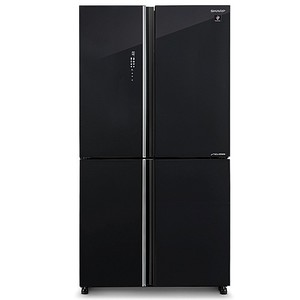 מקרר 4 דלתות זכוכית שחורה מבית SHARP שארפ דגם SJ-8590BK