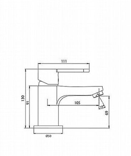 חמת ברז רחצה סדרת קליר דגם 305341GM גימור שחור מוברש