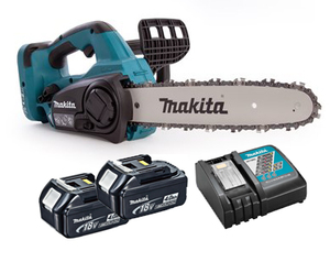 מסור שרשרת 2X18V נטען 400 מ"מ BL עם 2 סוללות 4AH ומטען MAKITA DUC406 מקיטה