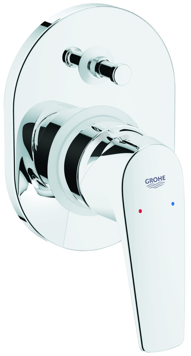 אינטרפוץ 4 דרך אובלי BAUFLOW כרום ניקל GROHE