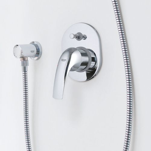 אינטרפוץ 4 דרך אובלי BAUCURVE כרום ניקל GROHE