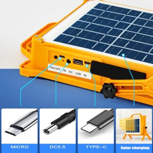 פרוז'קטור נייד סולארי לקמפינג 150W כולל טעינה יוצאת