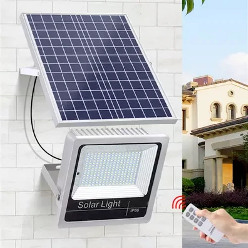 פרוז'קטור לד סולארי 100W עם חיישן תנועה | לבן חם