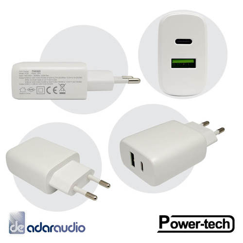 שנאי/מטען מהיר Power-tech USB-C 25WPD
