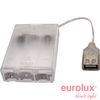 בית סוללות 3xAA עם שקע USB