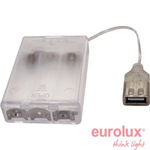 בית סוללות 3xAA עם שקע USB יורולוקס