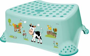 שרפרף / מדרגון שלב אחד לאמבטיה או לשרותים עם ציפוי מונע החלקה - חווה תכלת