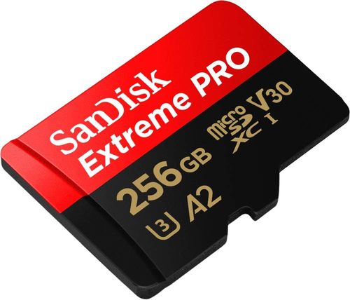SanDisk Extreme PRO 256GB microSDXC UHS-I A2 Card with Adapter