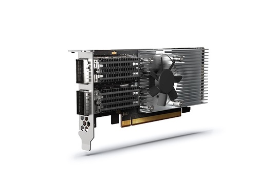 QNAP DP QSFP28 100GbE network expansion card, PCIe G4 x16