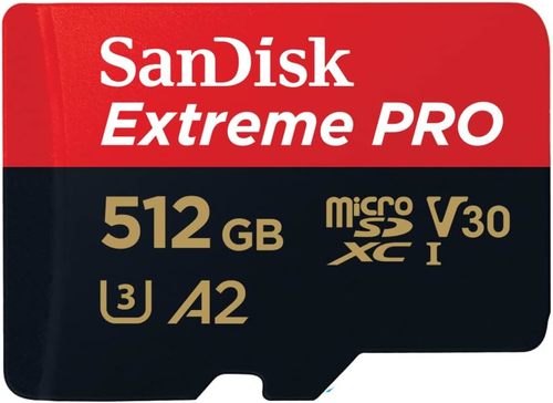 SanDisk Extreme PRO 512GB microSDXC UHS-I A2 Card with Adapter