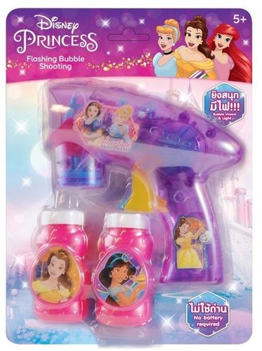 אקדח בועות סבון עם 2 בקבוקי נוזל ואורות - נסיכות