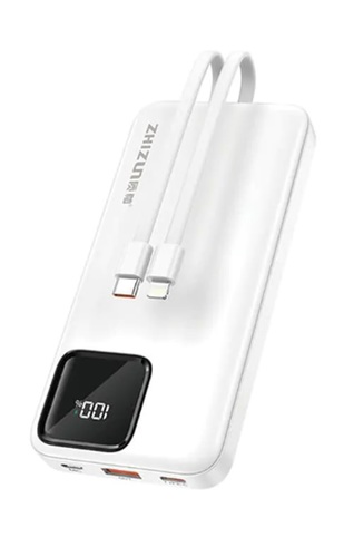 מטען נייד 10000mAh 22.5W עם צג וכבל מובנה