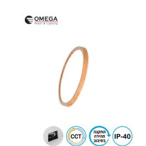 גוף תאורה צמוד תקרה NEXT 18W נקסט עץ כפתור CCT Omega