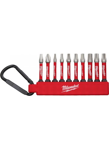  סט 10 ביטים -  Milwaukee Shockwave Impact Duty Bit Carabiner
