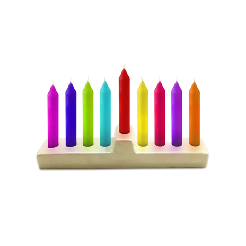 חנוכיית קרמיקה לבן פנינה