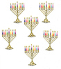 40 חיתוך חנוכיה צבעונית מיני נצנצים זהב