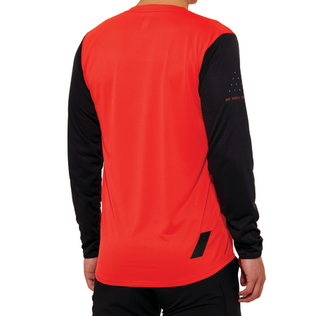 חולצת רכיבה שרוול ארוך 100% אדום / שחור  - 100% RIDECAMP JERSEY