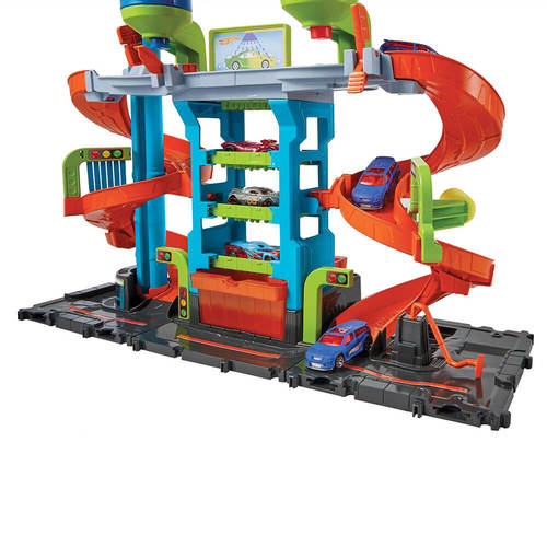 מסלול מגדל שטיפת מכוניות משנה צבע ורכב - HOT WHEELS HDP05