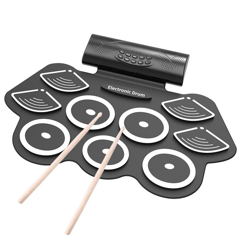 תופים אלקטרוניים עם רמקולים מובנים SENSEI PHASE-9 חיבור USB + שני פדלים + מקלות הקשה מעץ + 7 סגנונות תופים