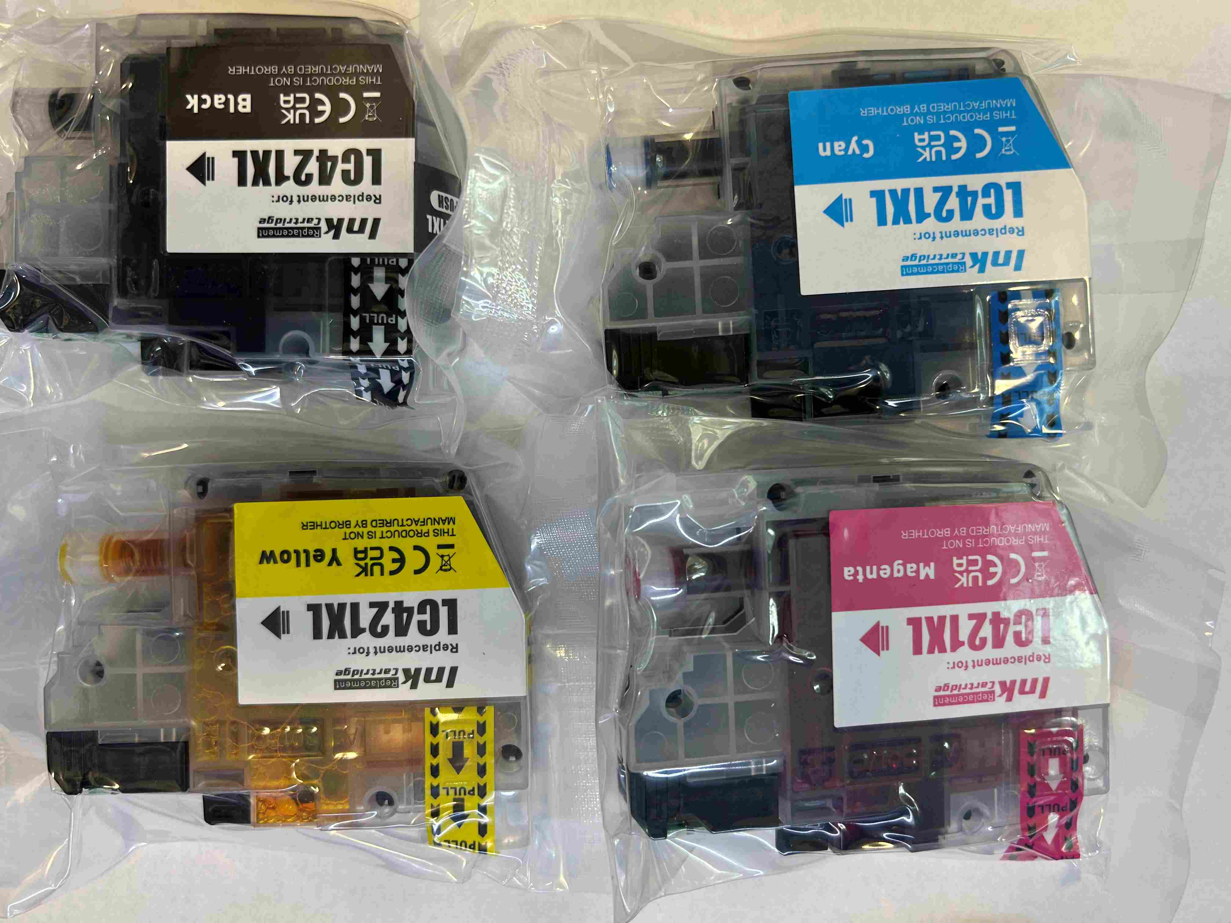 מארז ראשי דיו חליפי Brother LC421XL Pack 4pck BK/C/M/Y