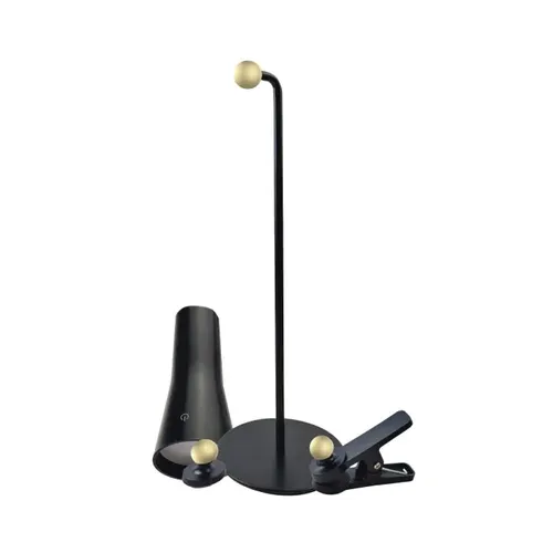 מנורת שולחן PALERMO נטענת 3W עם חיבור USB- שחור/לבן SM-LAMP-5V