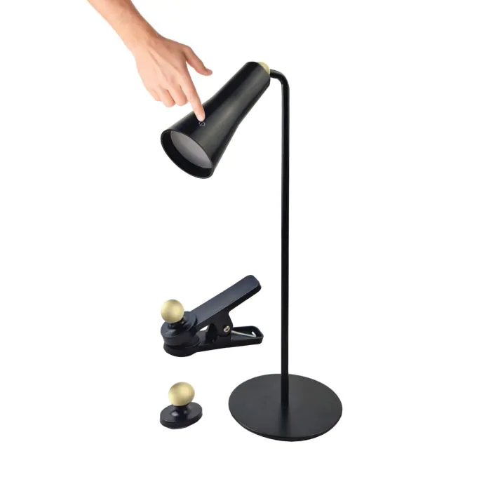 מנורת שולחן PALERMO נטענת 3W עם חיבור USB- שחור/לבן SM-LAMP-5V