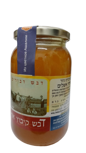 דבש טהור מפרחי אשלים 500 גר קיבוץ ארז